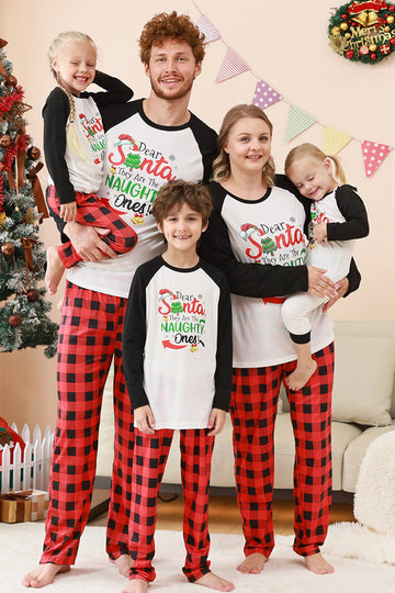 Conjunto de pijama Papá Noel estampado Papá Noel negro y rojo
